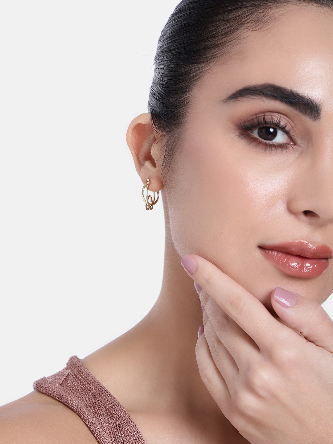 

Estele Gold-Plated Circular Hoop Earrings