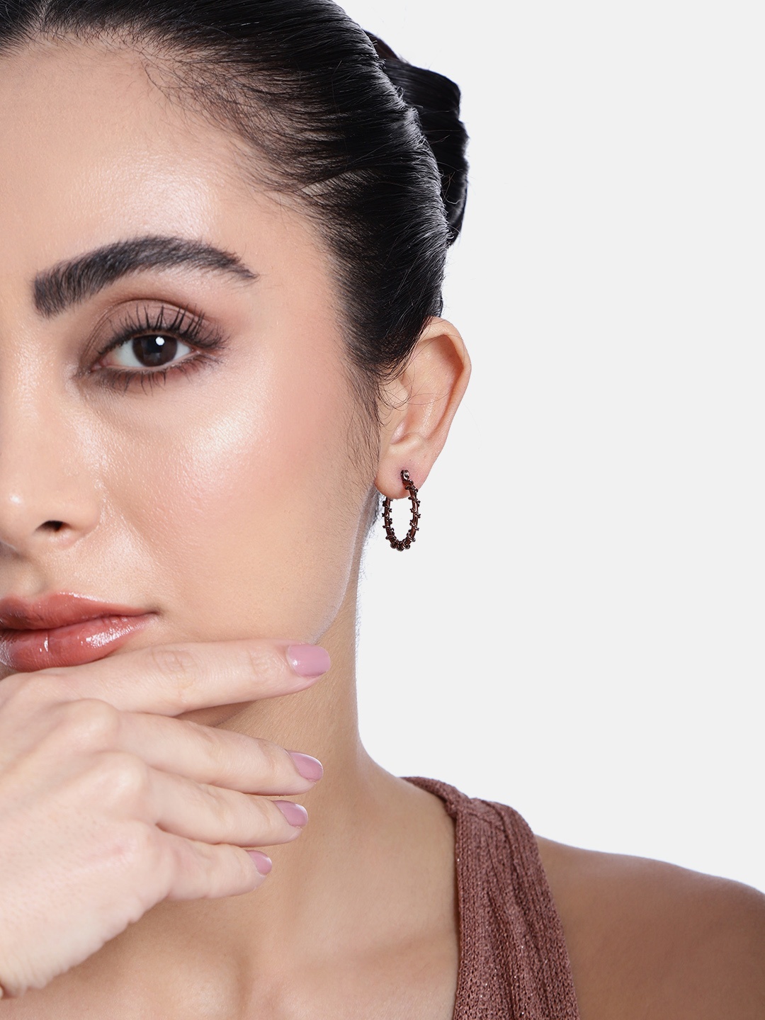

Estele Circular Hoop Earrings, Brown