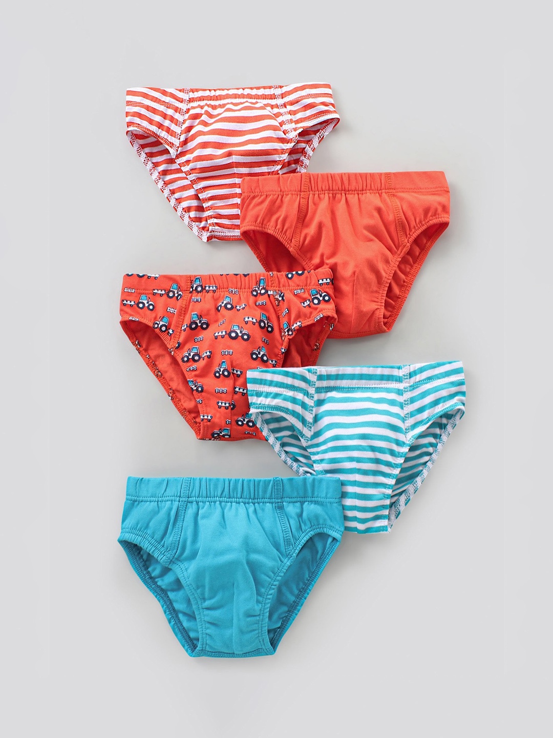 

Honeyhap Infant Boys Pack Of 5 Printed Basic Briefs 10980402, Blue