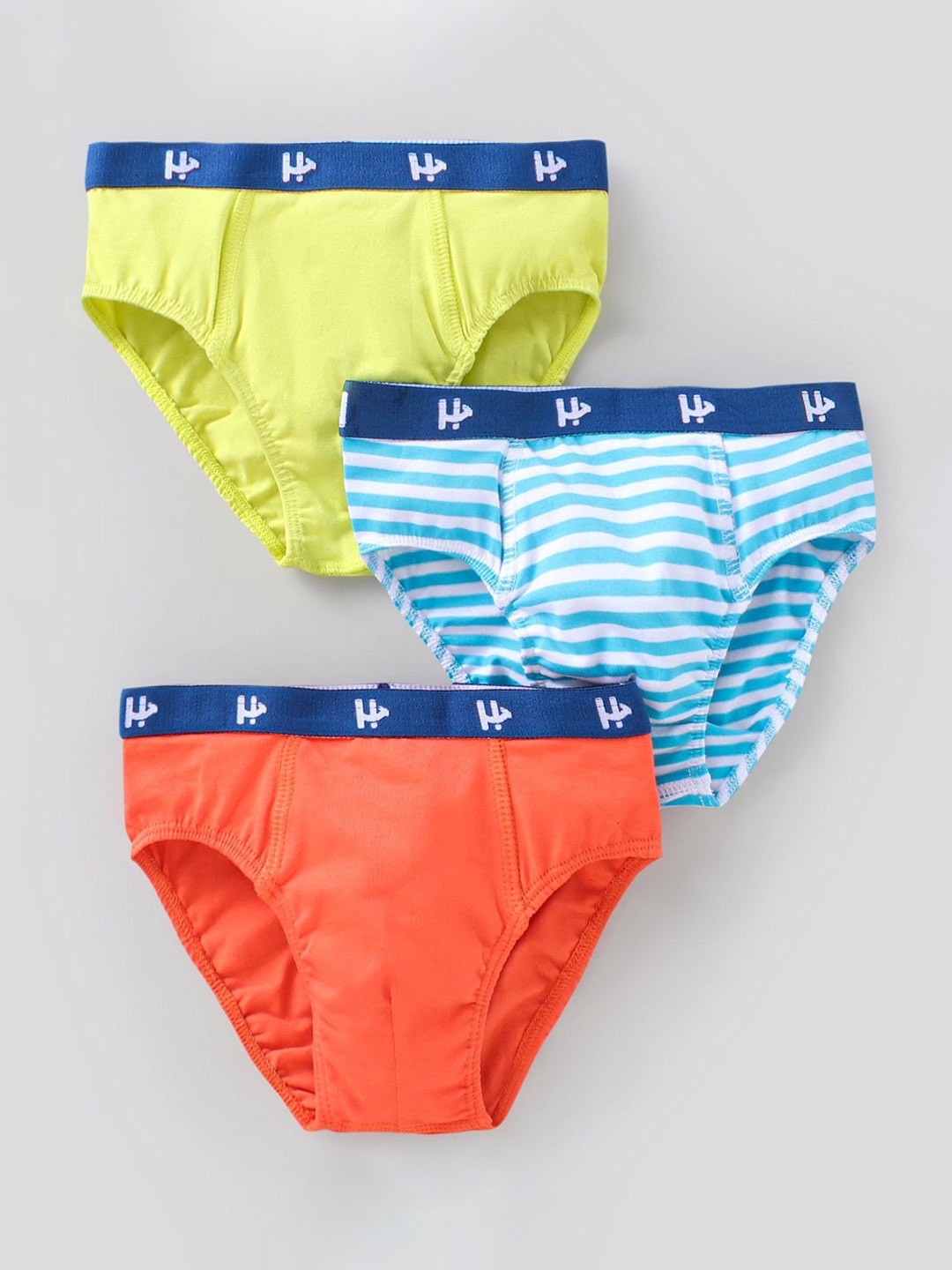 

Honeyhap Boys Pack Of 3 Self-Designed Pure Cotton Basic Briefs, Orange