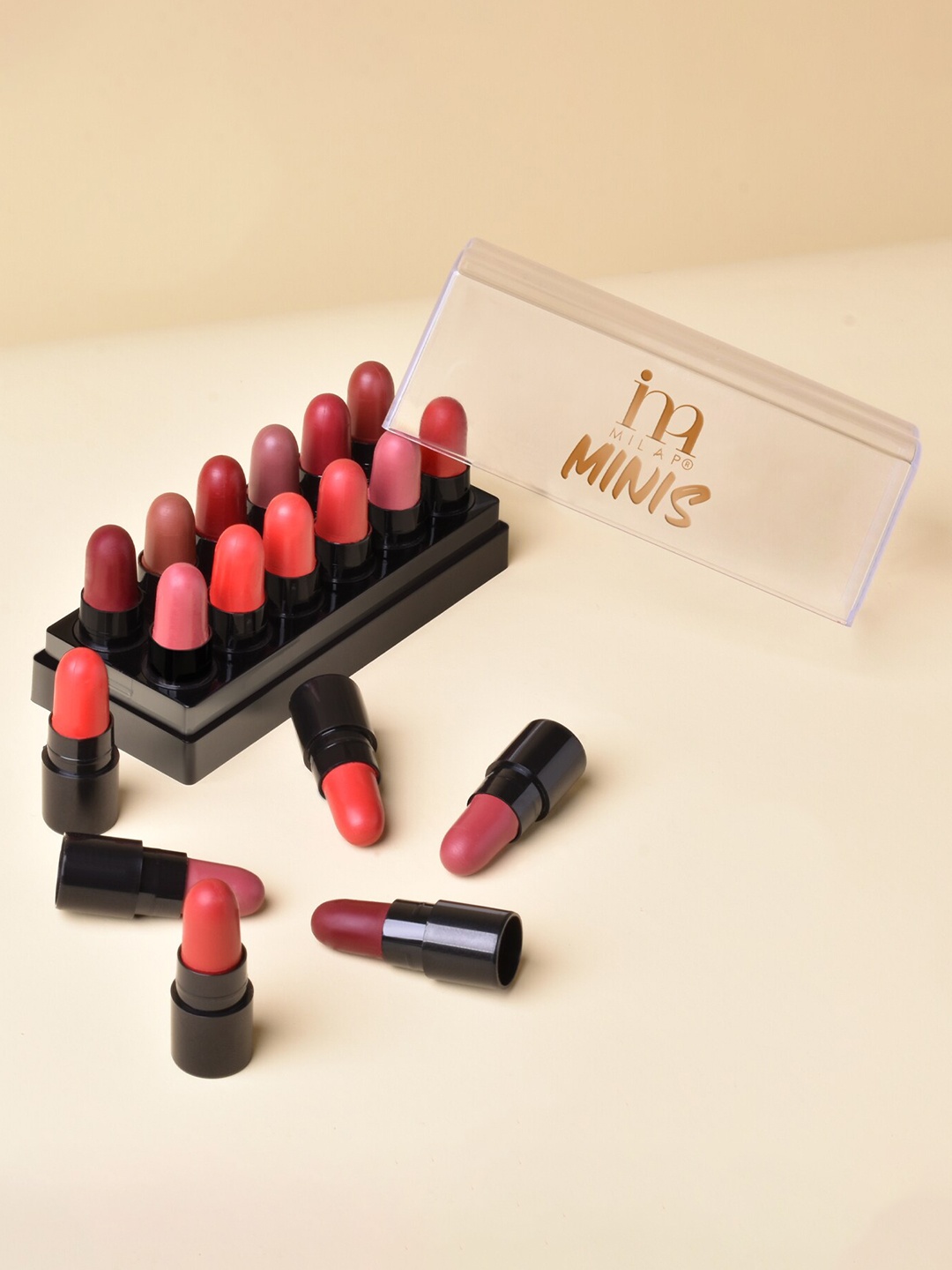 

MILAP Minis Set Of 12 Long Lasting & Highly-Pigmented Bullet Lipstick - 1g Each, Pink