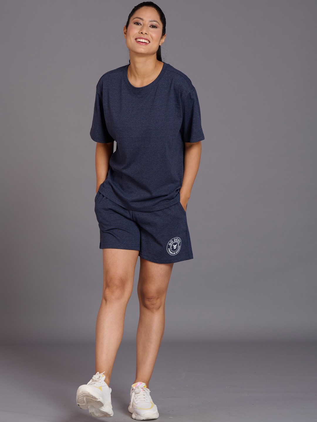 

GO DEVIL Pure Cotton- T-Shirt With Shorts, Navy blue