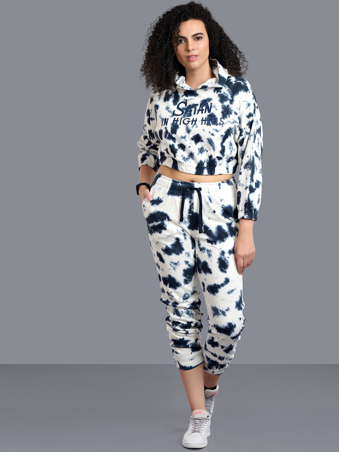 

GO DEVIL Printed Pure Cotton Sweatshirt With Joggers, White
