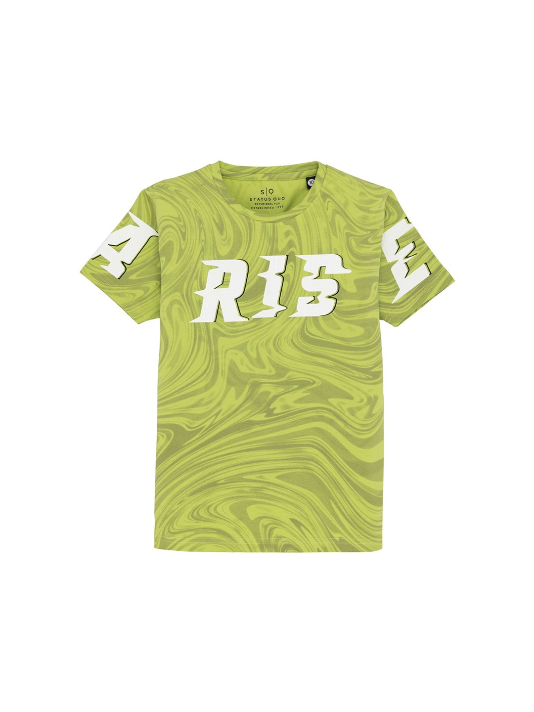 

Status Quo Boys Printed Round Neck Short Sleeves Pure Cotton T-shirt, Green