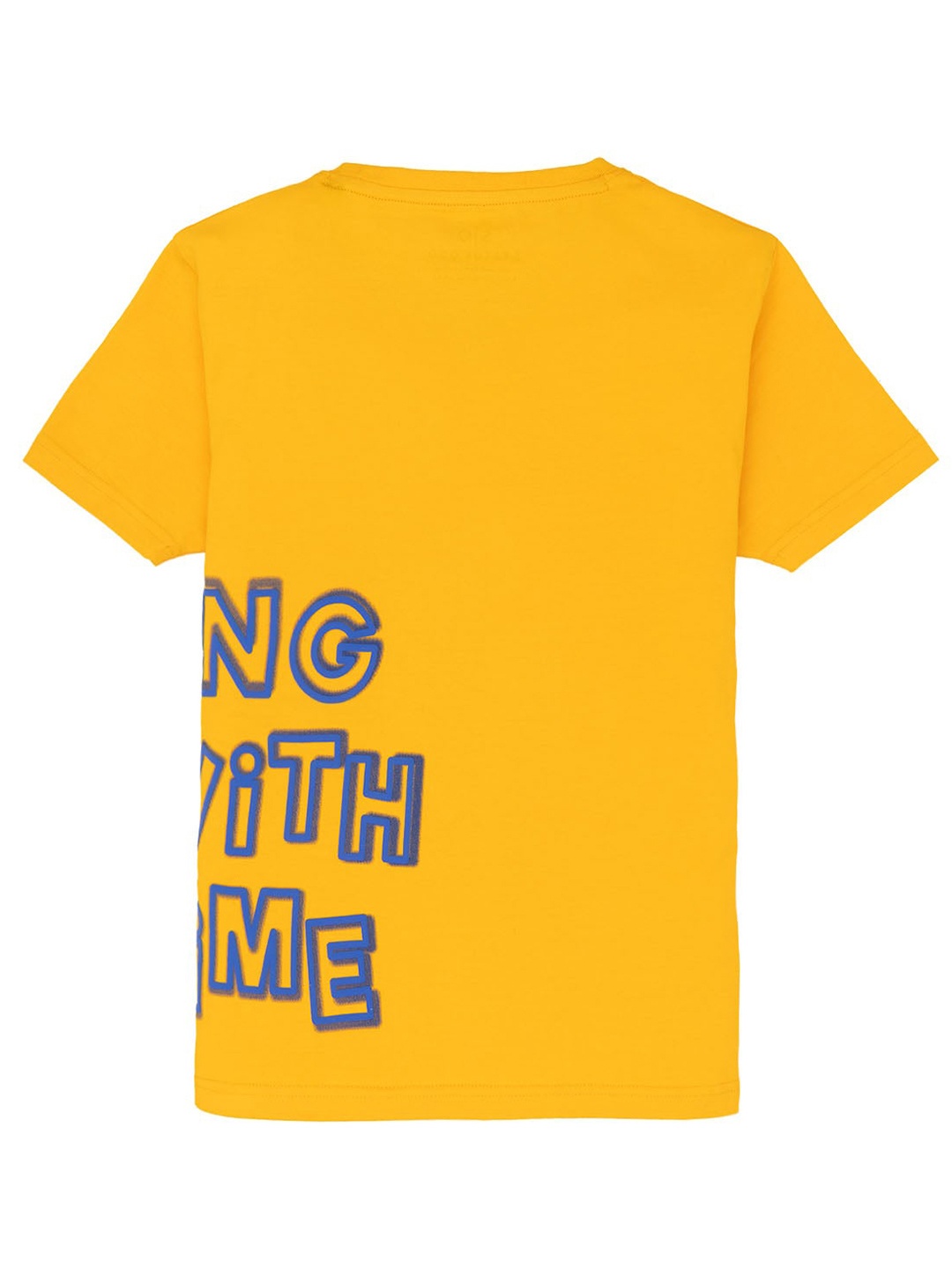 Status Quo Boys Typography Printed Round Neck Short Sleeves Cotton T-shirt, Gold
