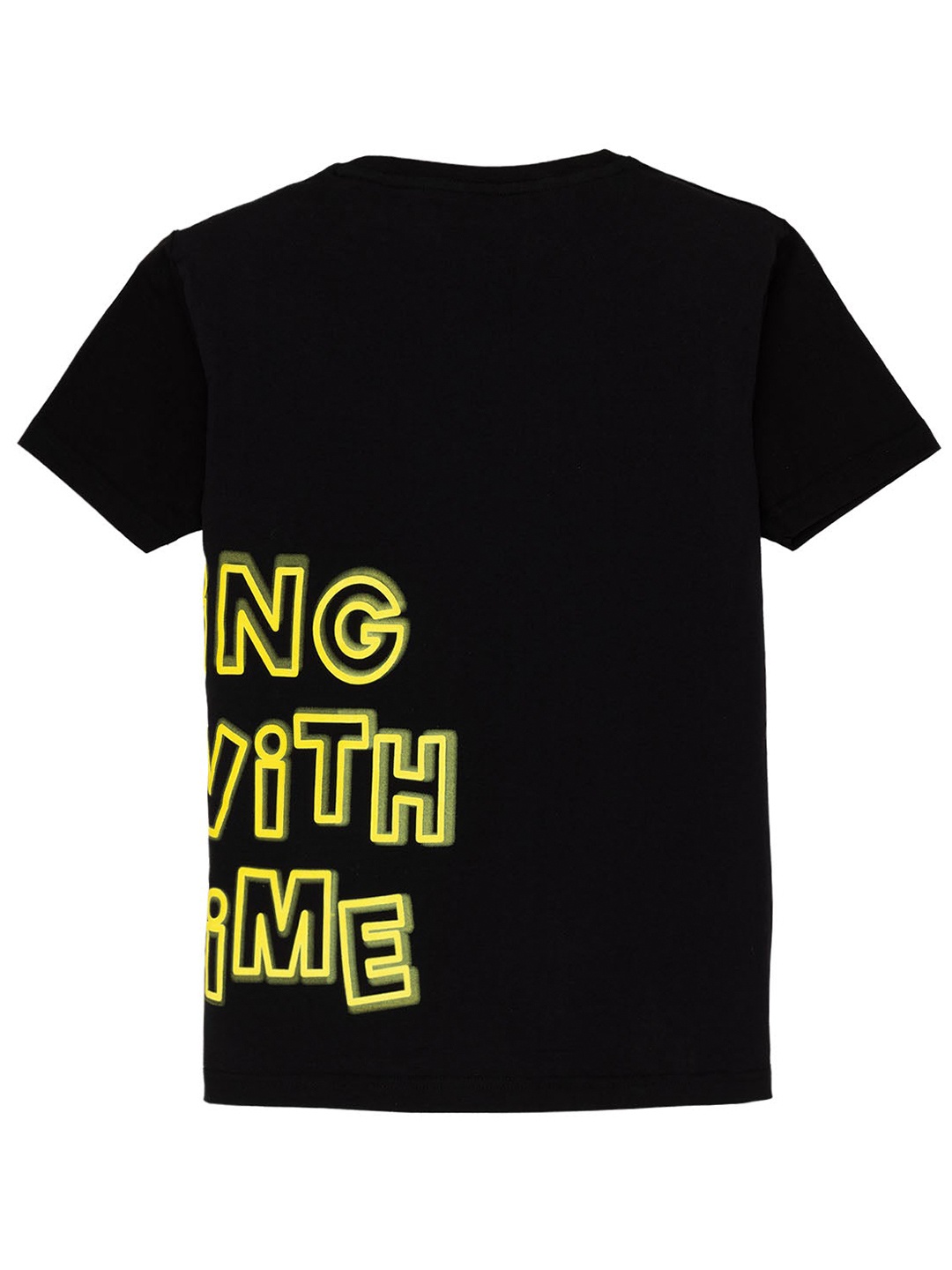 

Status Quo Boys Typography Printed Round Neck Short Sleeves Cotton T-shirt, Black