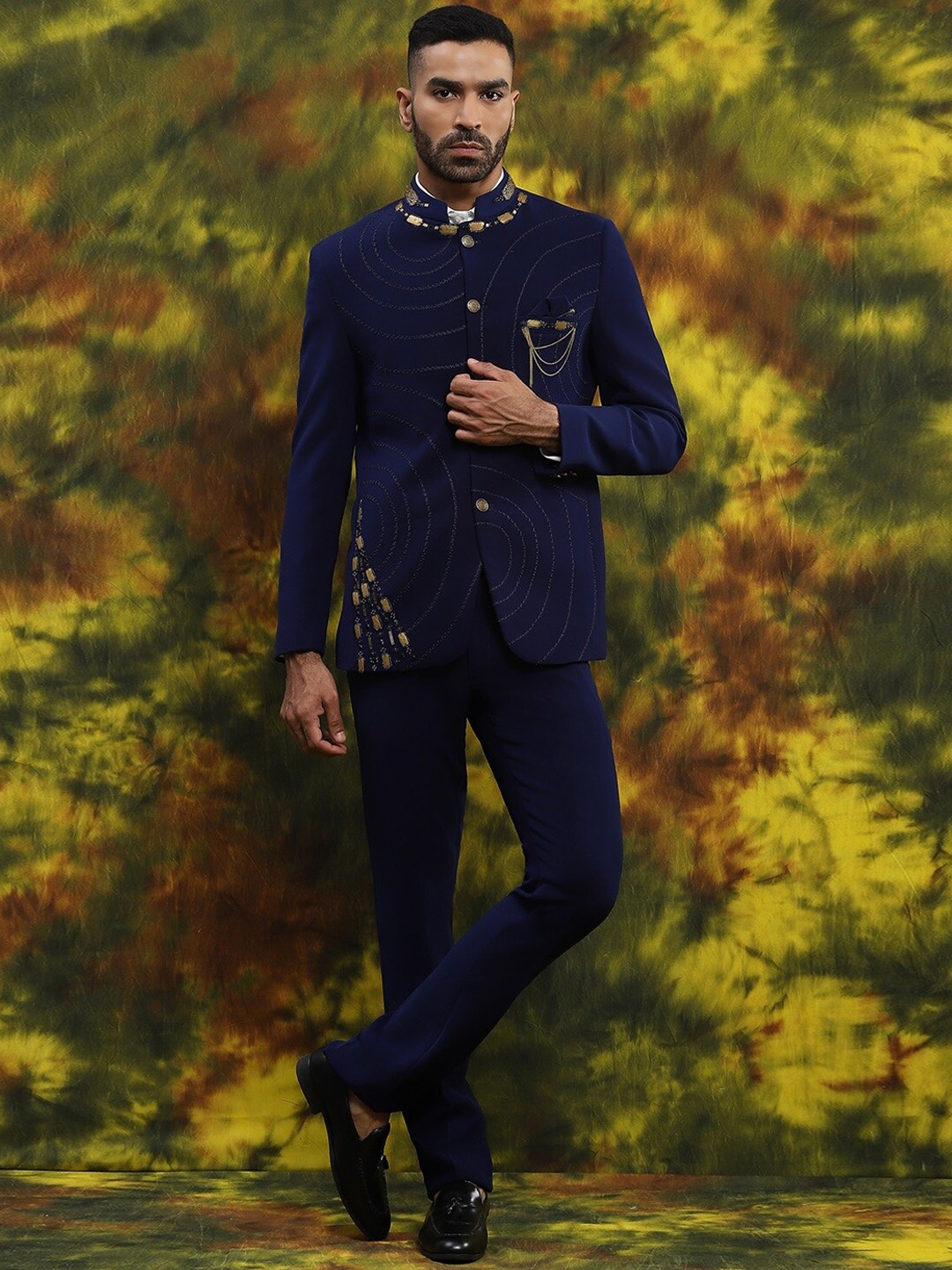 

Soniya g 3-Pcs Bandgala Suits Set, Blue