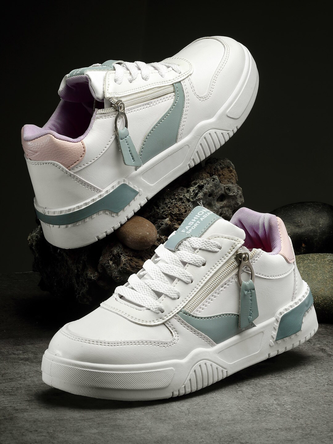 

ASIAN Women PARADISE-03 Colourblocked Sneakers, White