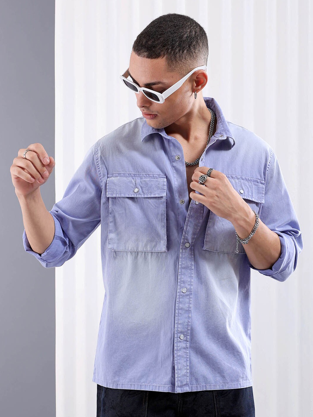 

The Indian Garage Co Pure Cotton Casual Shirt, Lavender