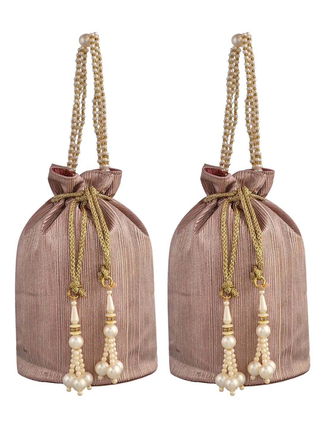 

Kuber Industries Set Of 2 Embellished Potlis, Pink