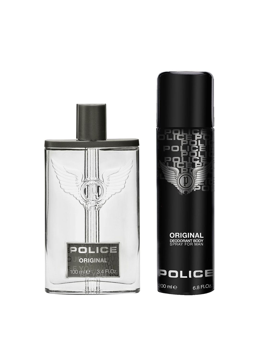 

Police Men Original Eau De Toilette - 100ml & Deodorant Spray - 200ml, Transparent