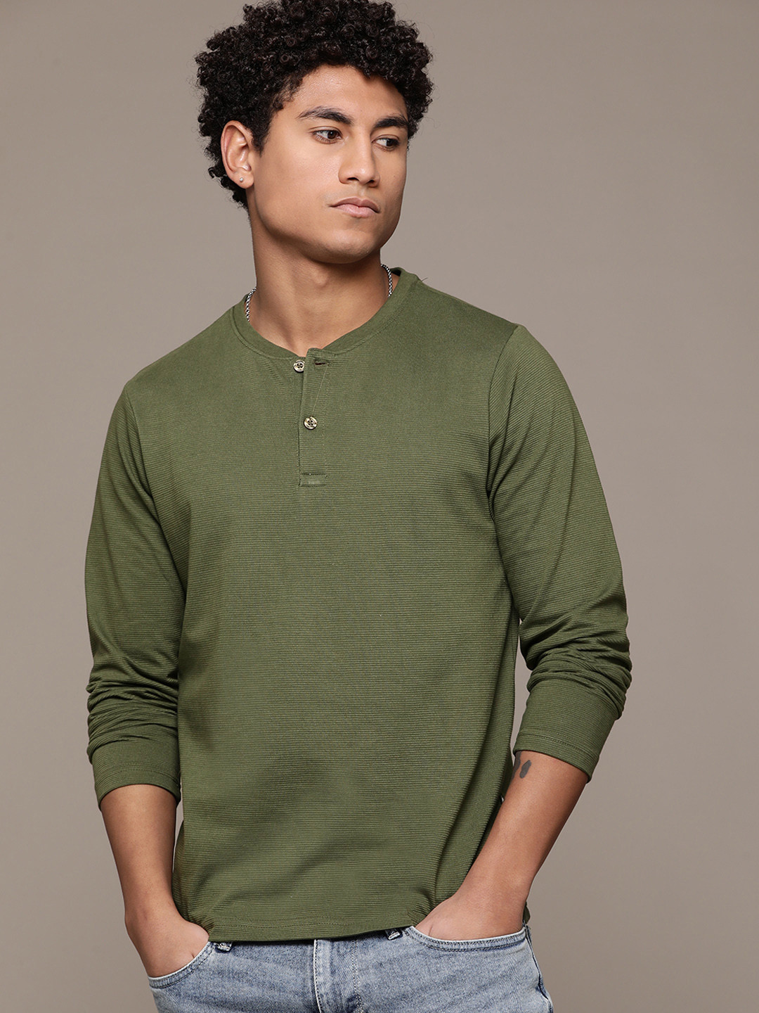 

Roadster The Life Co. Henley Neck T-shirt, Olive