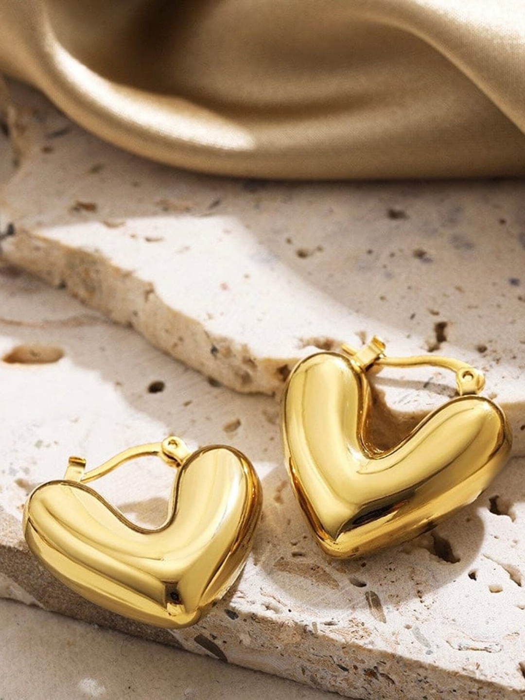 

KRYSTALZ Stainless Steel Gold Plated Hoop Earrings