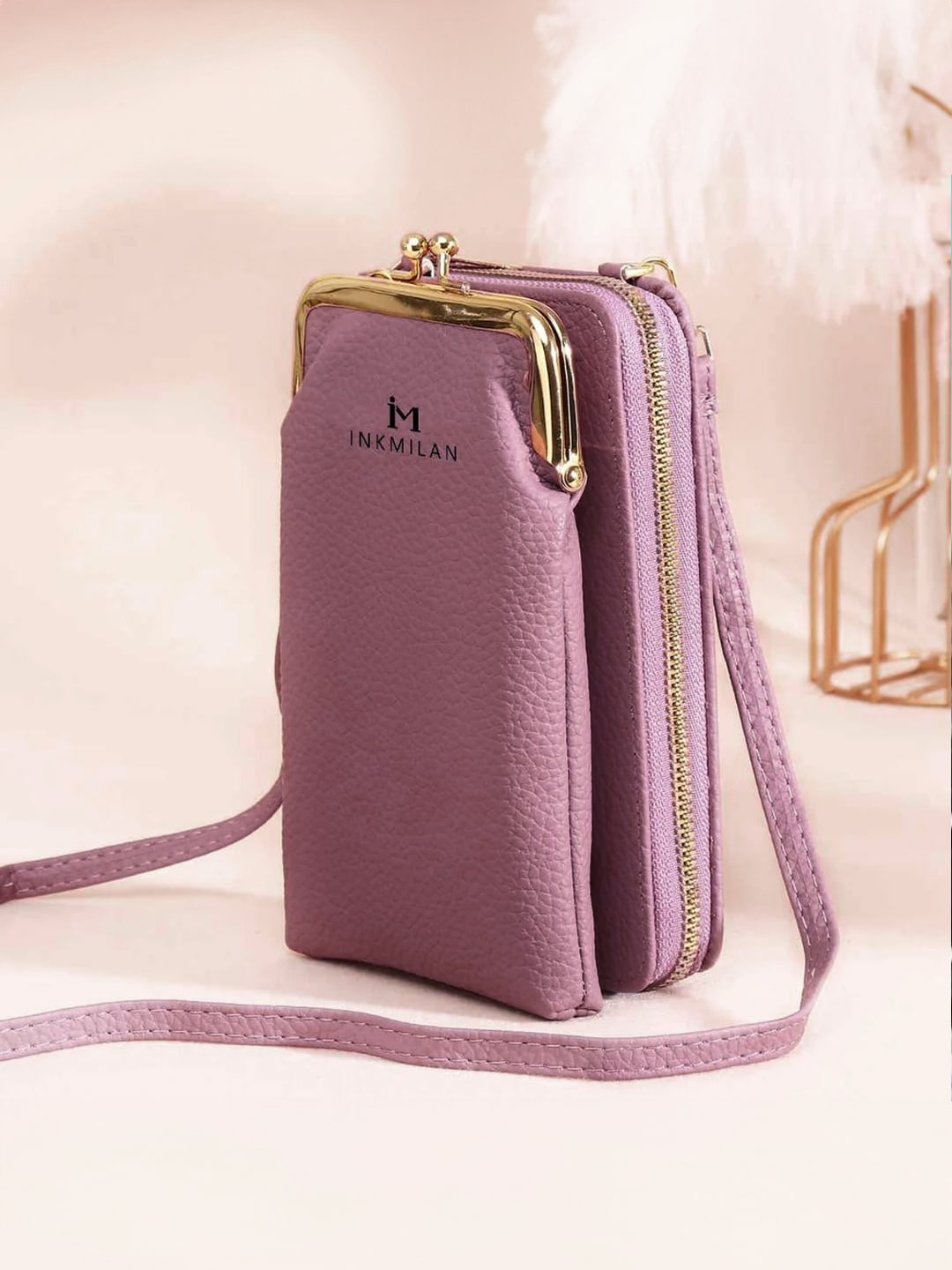 

INKMILAN PU Swagger Sling Bag, Pink