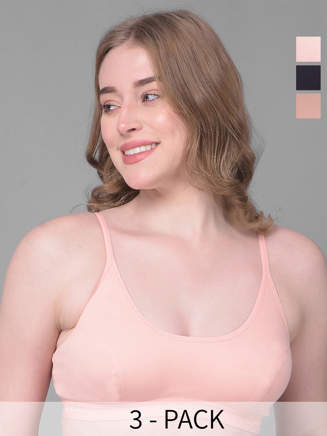 

Dollar Missy Pack of 3 Full Coverage Cotton Bra, Black