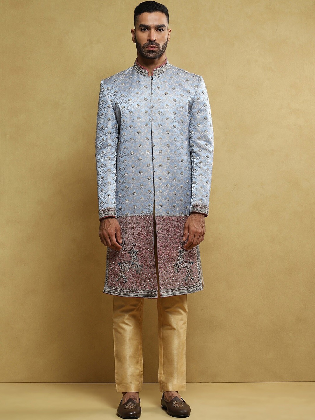 

Soniya g Embroidered Sherwani Set, Blue