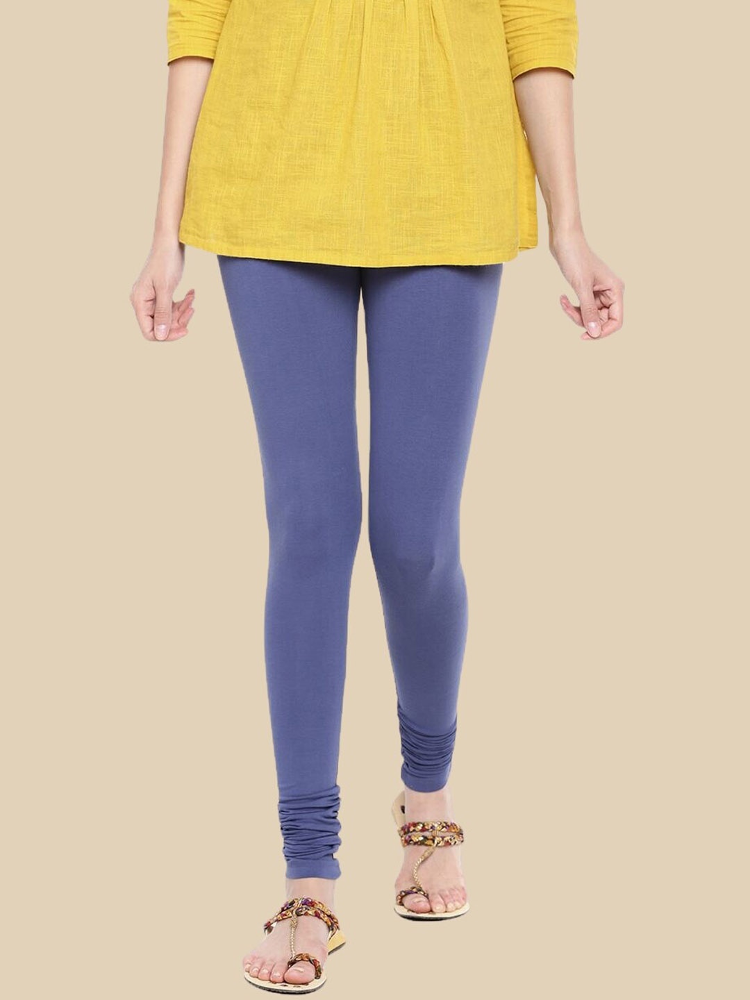 

De Moza Cotton Churidar-Length Leggings, Blue