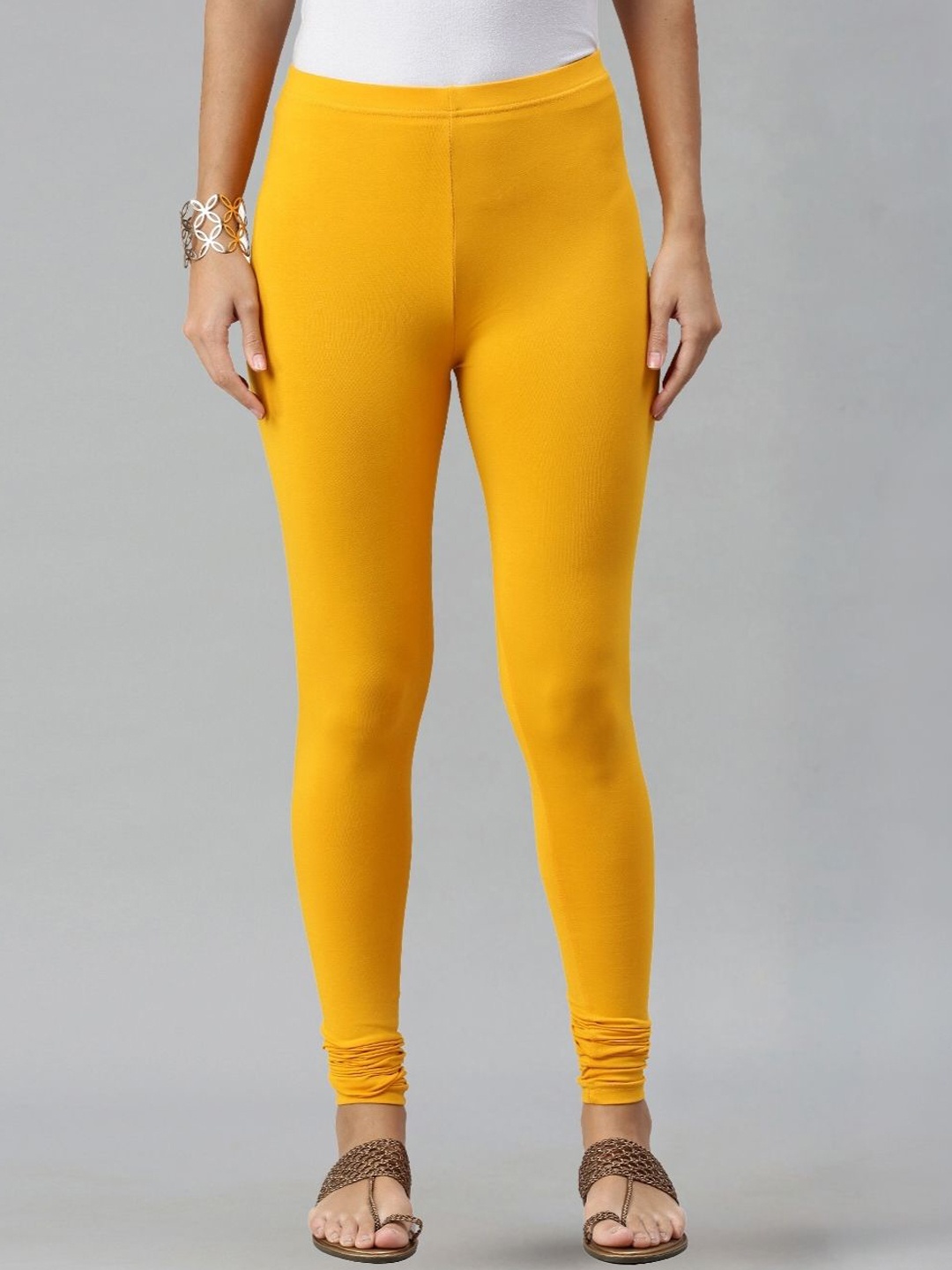 

De Moza Cotton Churidar-Length Leggings, Mustard