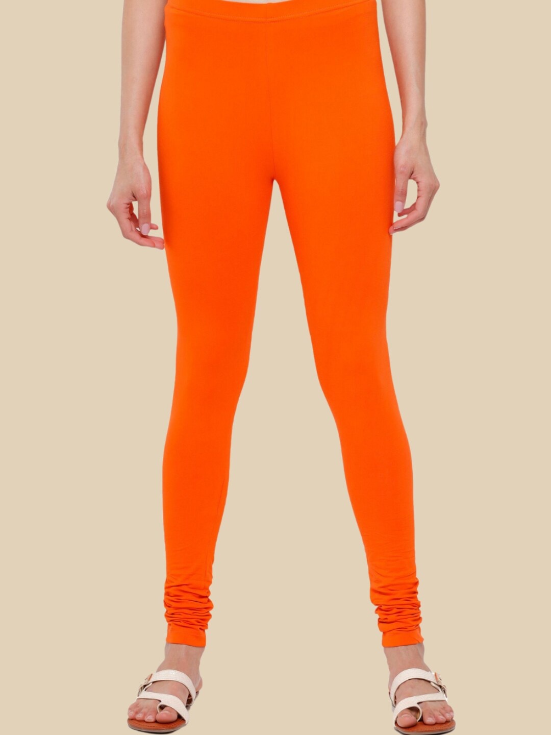 

De Moza Cotton Churidar-Length Leggings, Orange