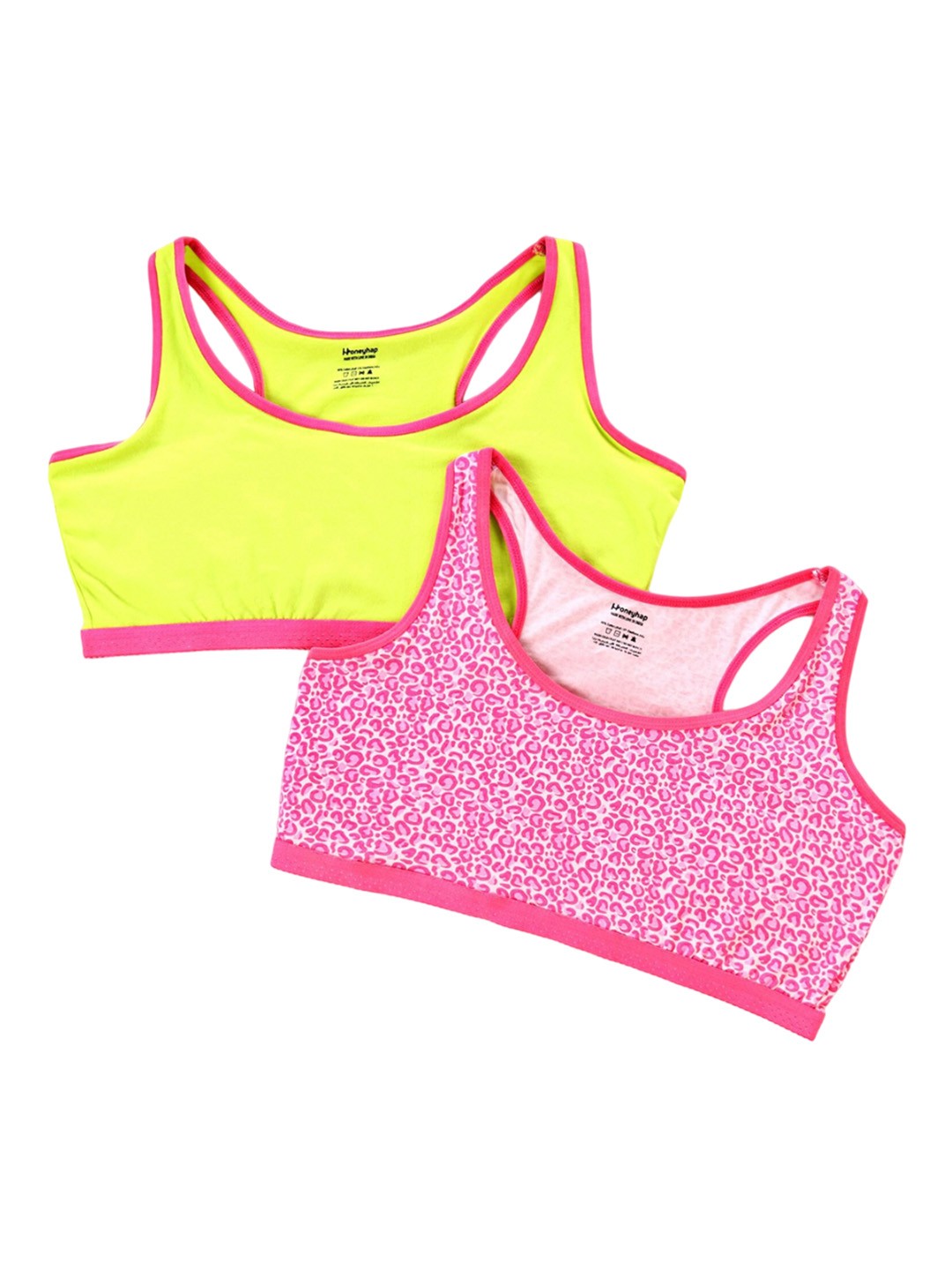 

Honeyhap Girls Pack Of 2 Printed Antimicrobial Camisoles, Pink