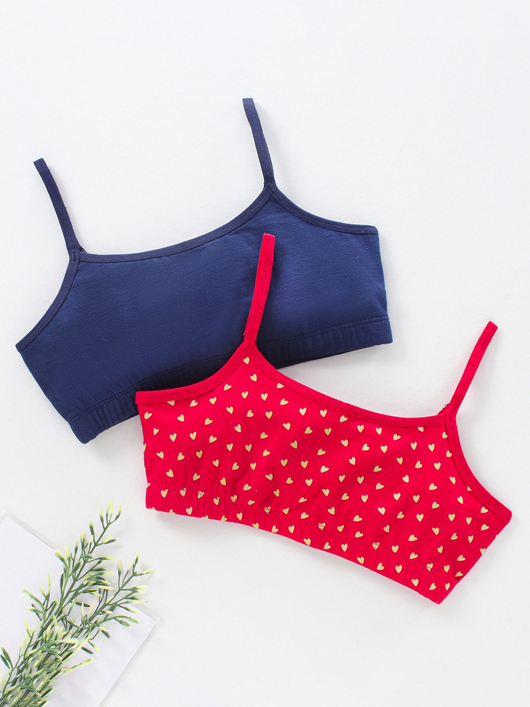 

Honeyhap Girls Pack of 2 Antimicrobial Camisoles, Red