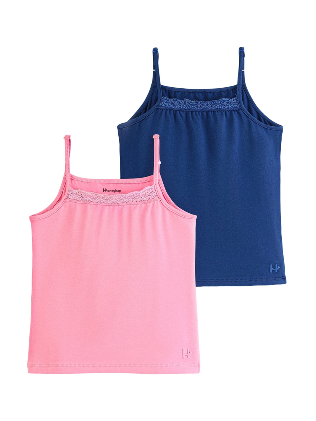

Honeyhap Girls Pack Of 2 Non-Padded Bio Finish Camisoles, Pink