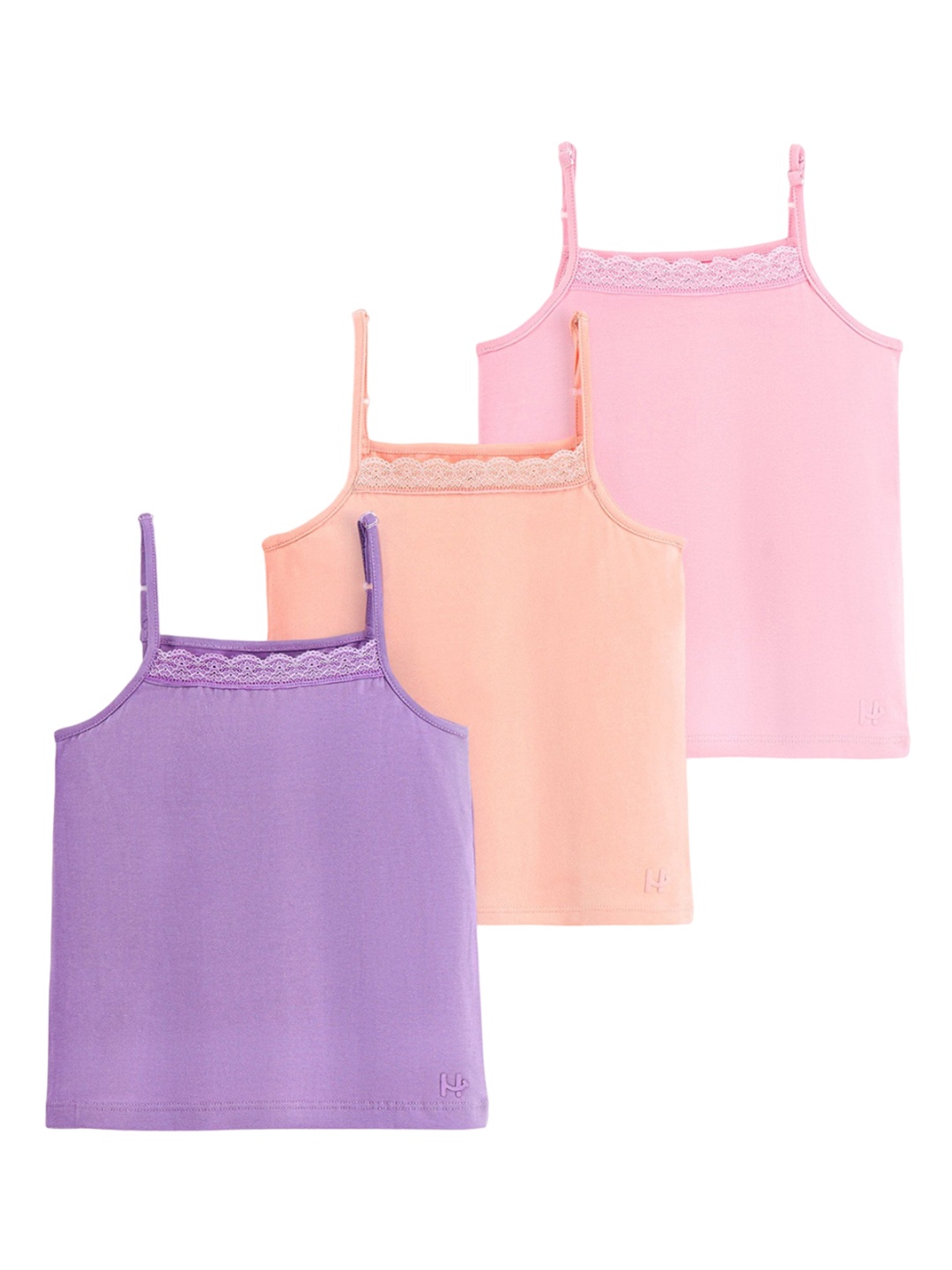 

Honeyhap Girls Pack Of 3 Non-Padded Bio Finish Camisoles, Pink
