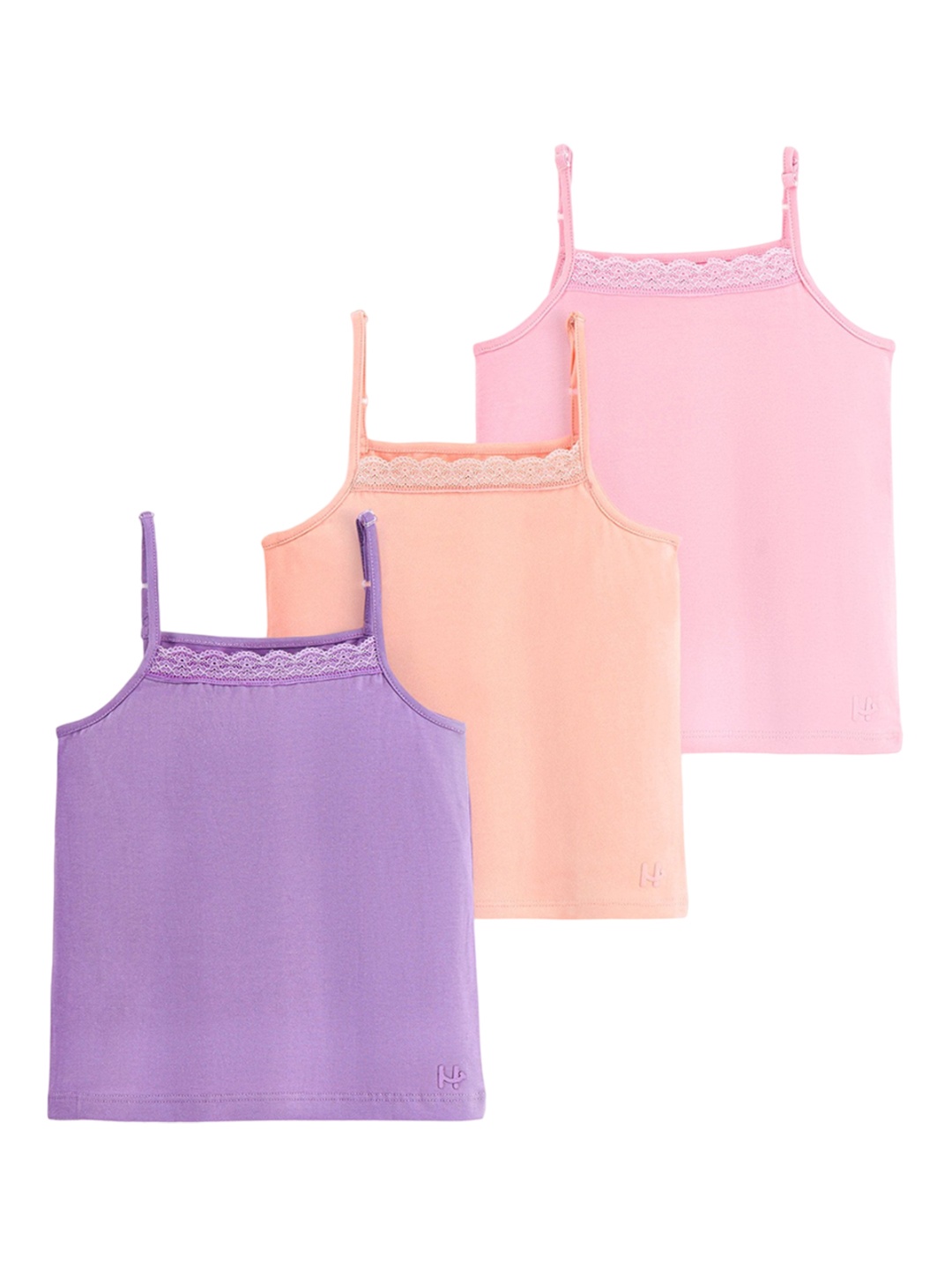 

Honeyhap Girls Pack of 3 Super Soft & Stretch Bio Finish Camisoles, Pink
