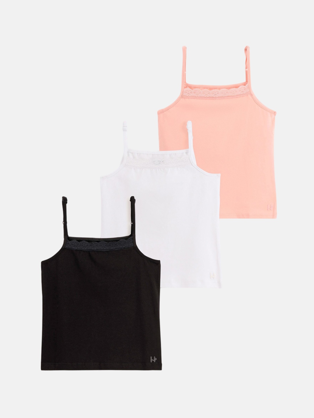 

Honeyhap Girls Pack Of 3 Bio Finish Camisoles, White