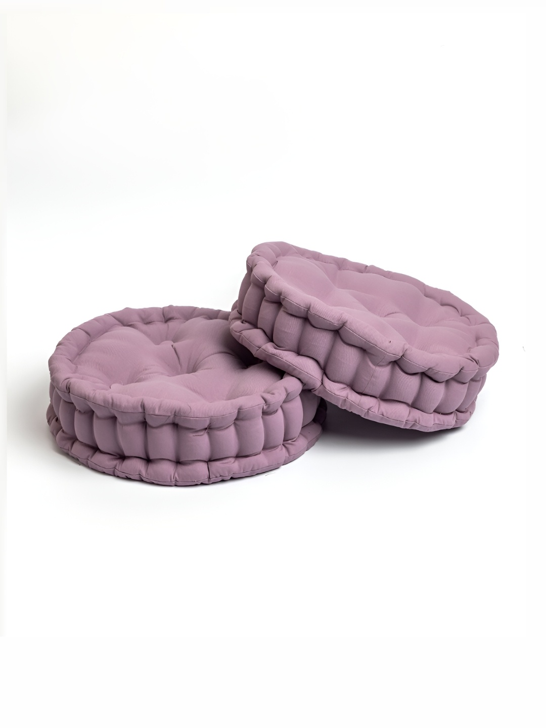 

SKANDA FAB Purple 2 Pieces Round Floor Cushions