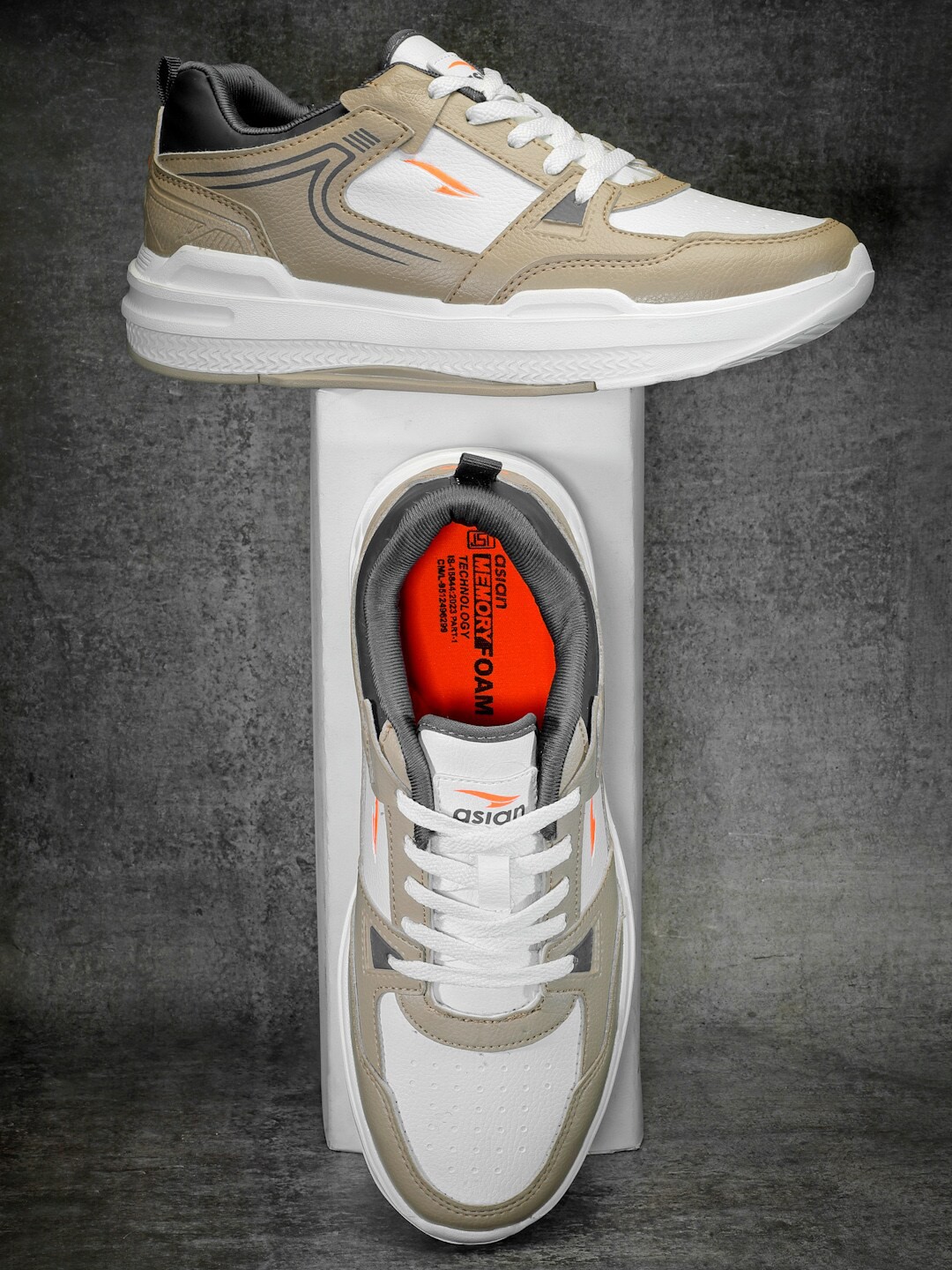 

ASIAN Men Colourblocked Sneakers, White