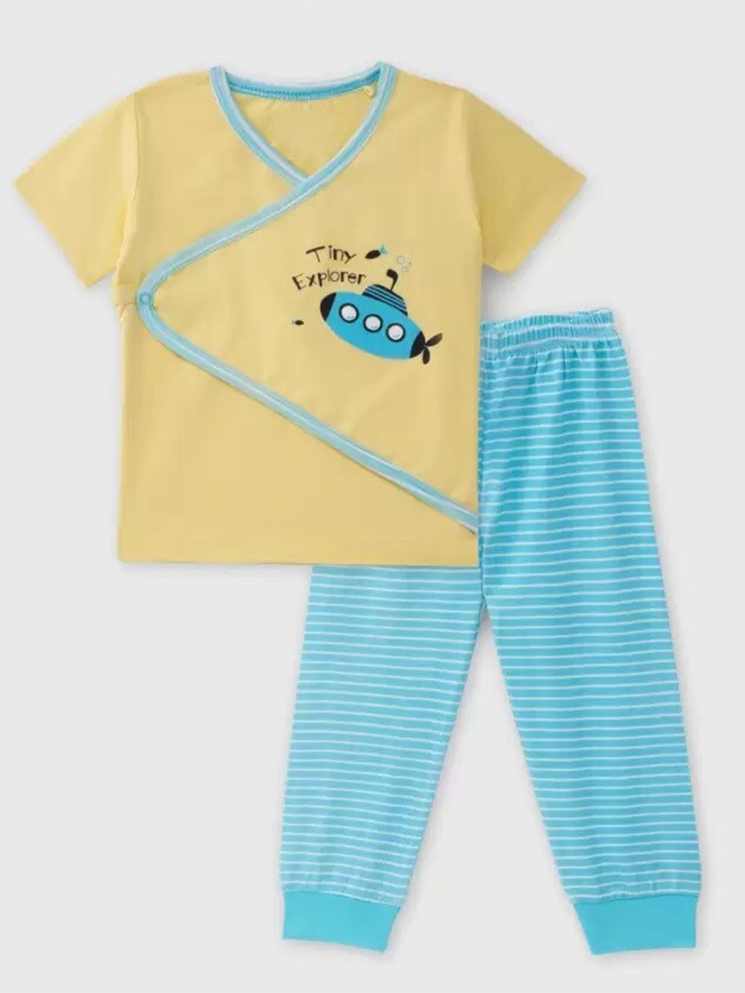 

BAESD Kids Printed T-shirt with Pyjamas, Yellow