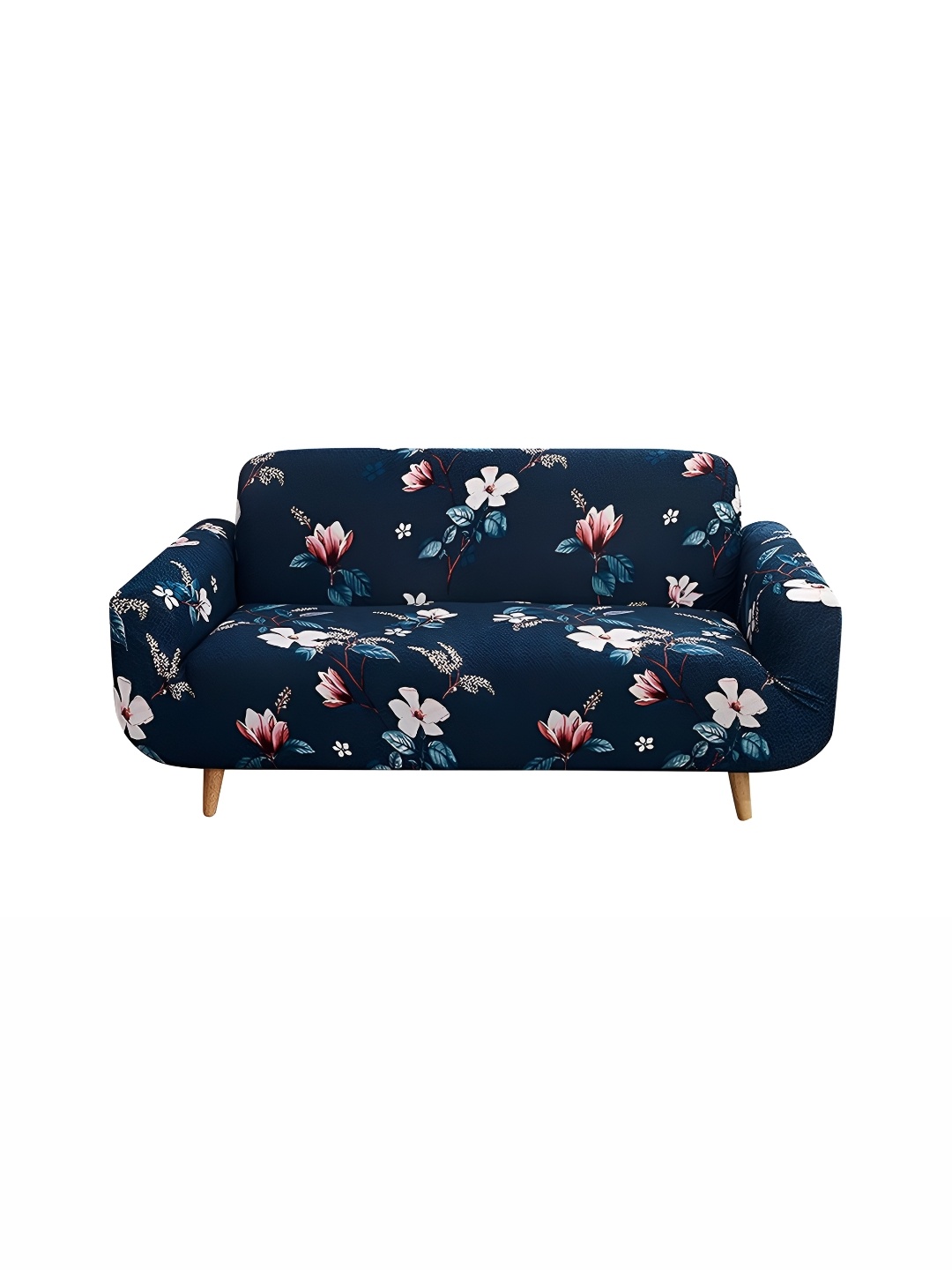 

Dakshya Industries Blue & Pink Printed 3 Seater Elastic Sofa Cover