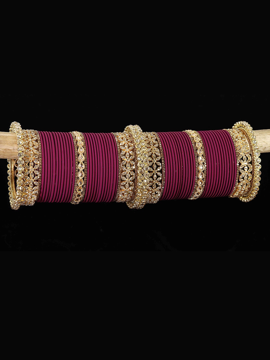 

LAVAZZA Set Of 66 Crystal-Studded Bangles, Gold