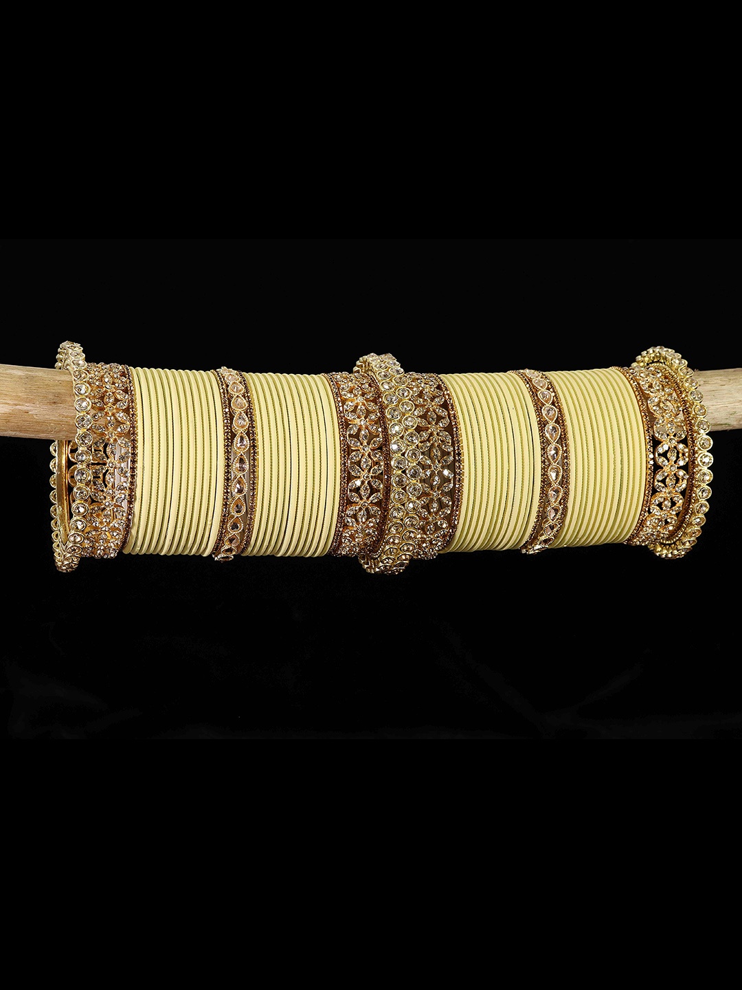 

LAVAZZA Set Of 66 Gold Plated & Crystal Bangle, Cream