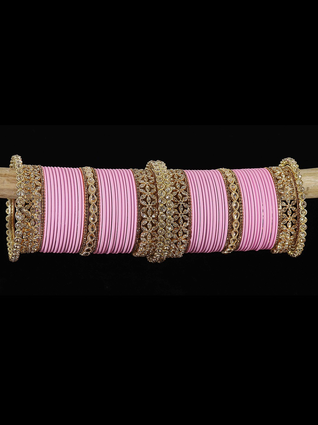 

LAVAZZA Set Of 66 Crystal Studded Bangles, Gold