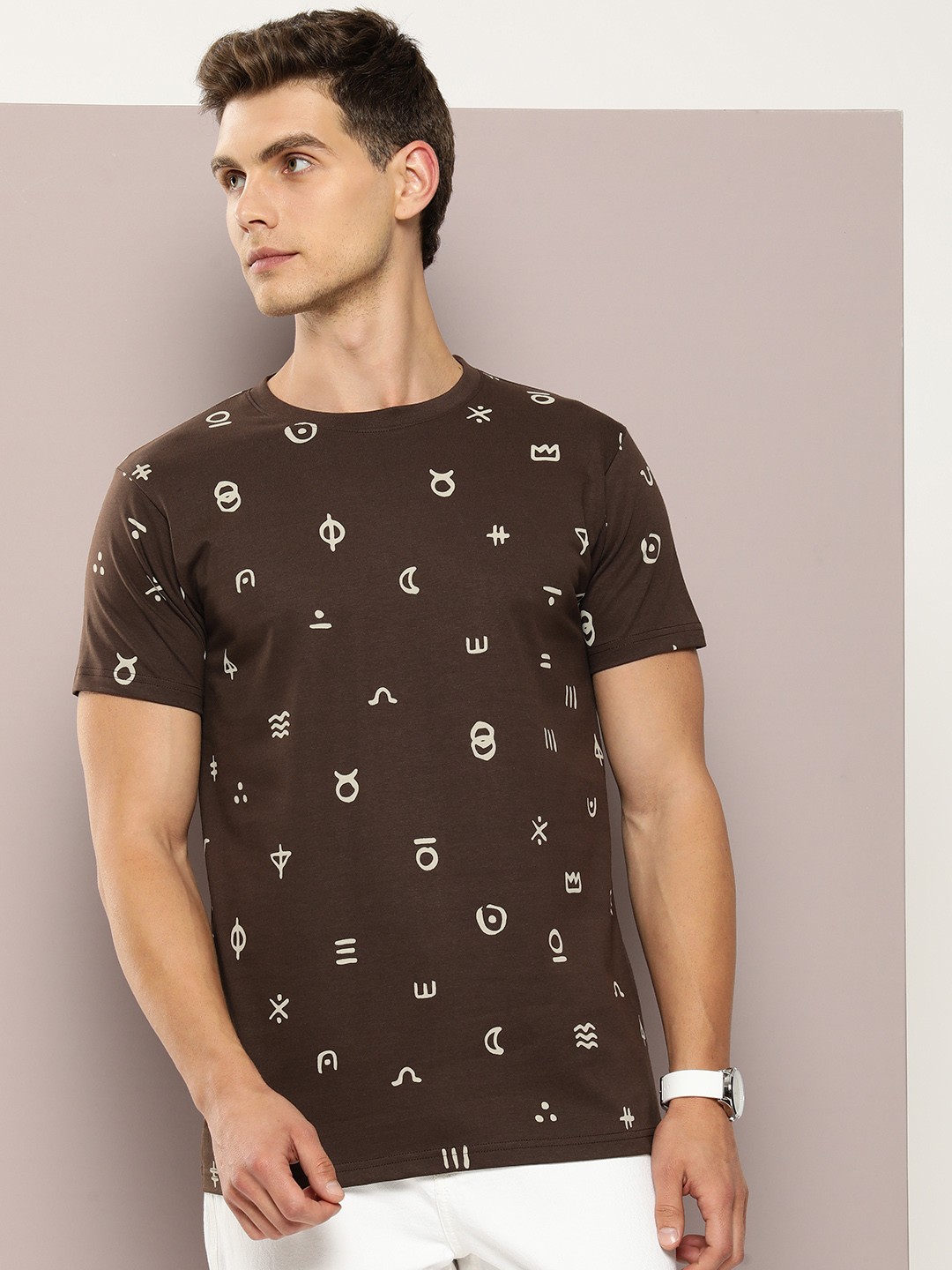 

DILLINGER Men Graphic Printed T-shirt, Brown