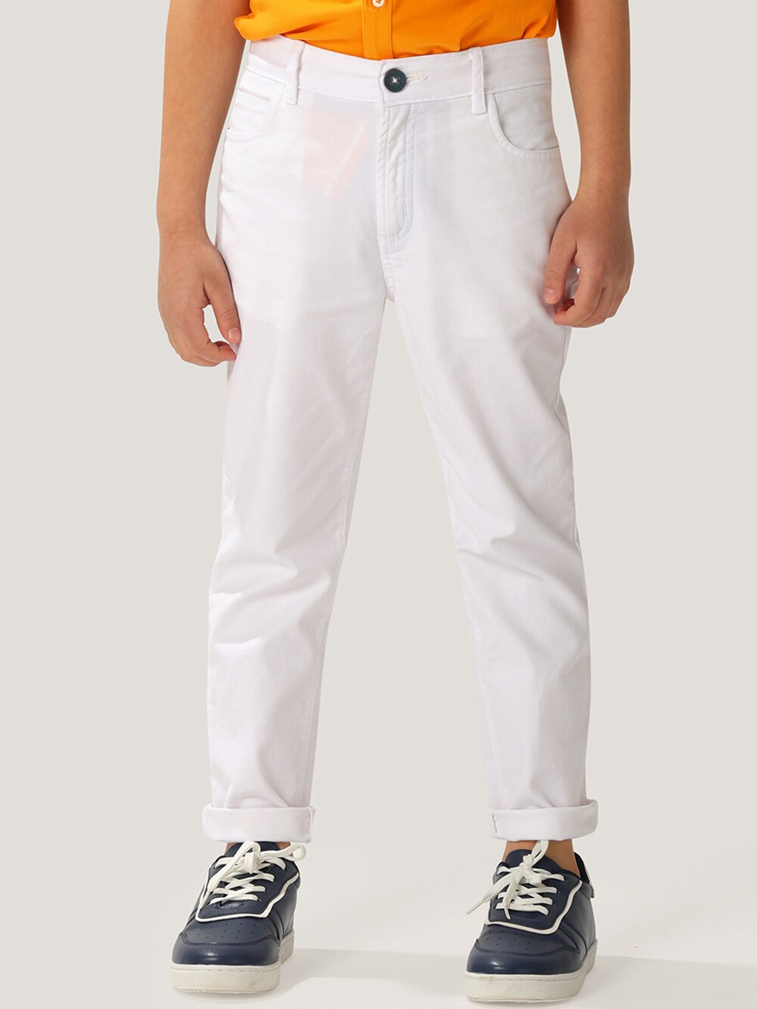 

One Friday Boys Smart Cotton Regular Trousers, White