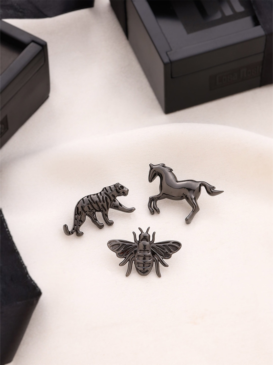 

COSA NOSTRAA Men Tie Pin & Cufflinks Accessory Gift Set, Grey