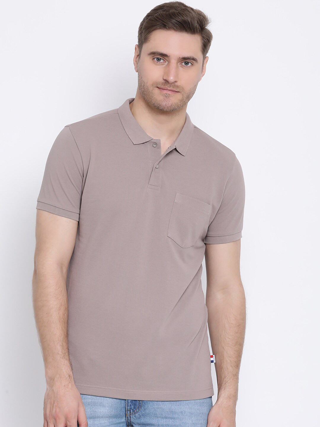 

AXMANN Polo Collar Short Sleeves Cotton Regular Fit T-shirt, Rose