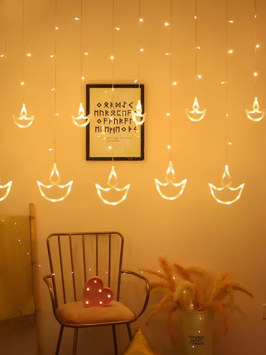 

Kuber Industries White Diya Shape Fairy String Lights
