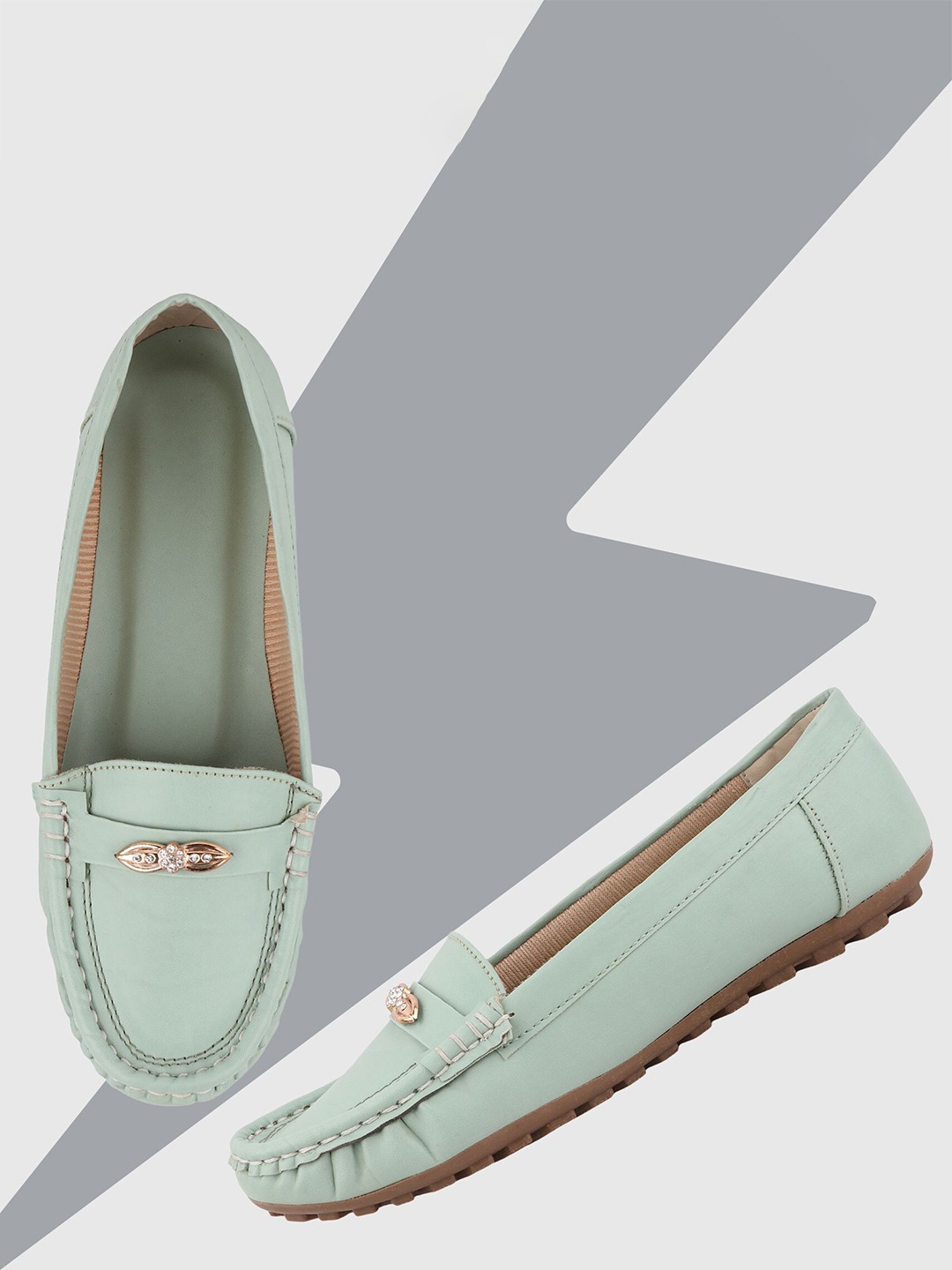 

PERY PAO Girls Round Toe Ballerinas, Sea green