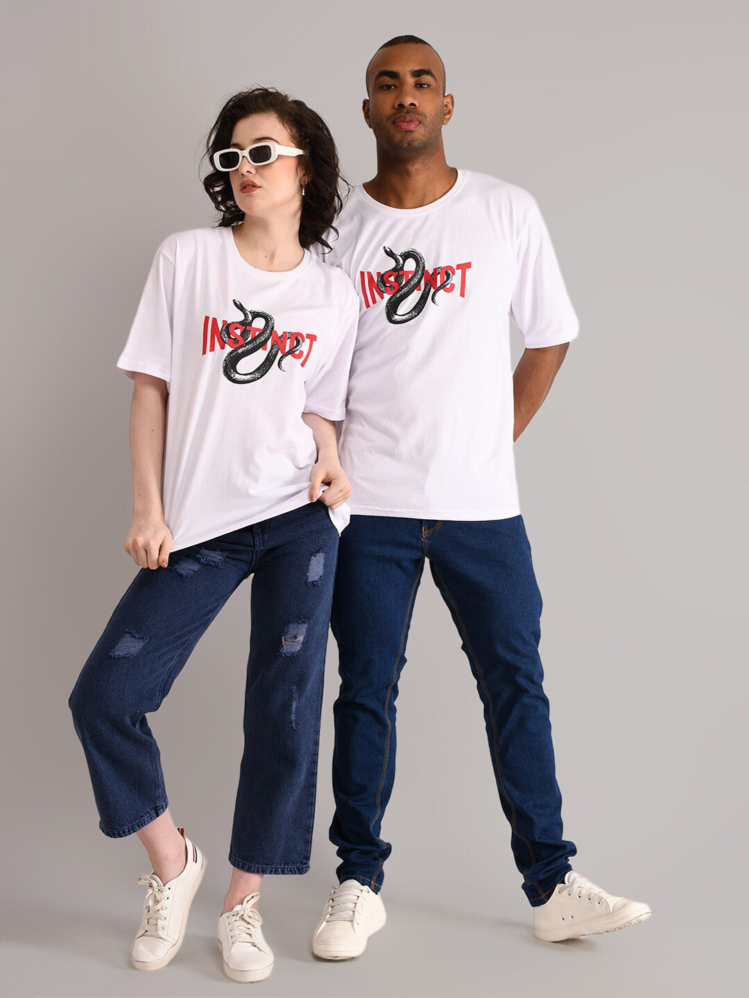 

ABSOLUTE DEFENSE Unisex Typography Printed Round Neck Pure Cotton Oversized T-shirt, White