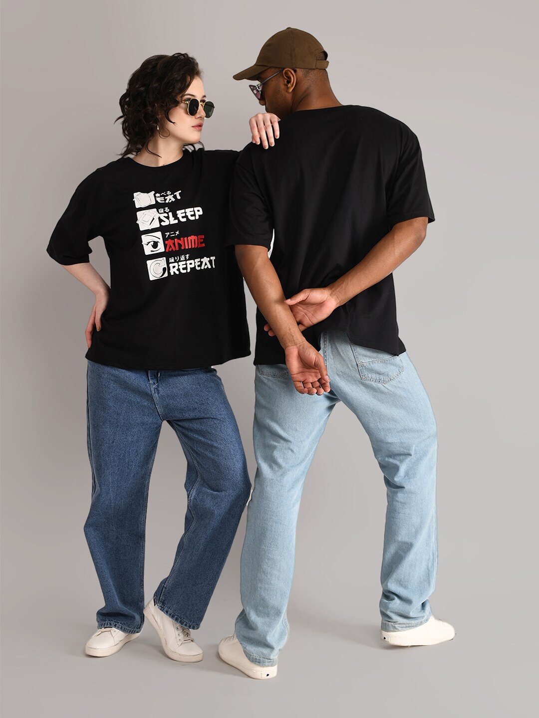 

ABSOLUTE DEFENSE Unisex Typography Printed Round Neck Pure Cotton Baggy T-shirt, Black