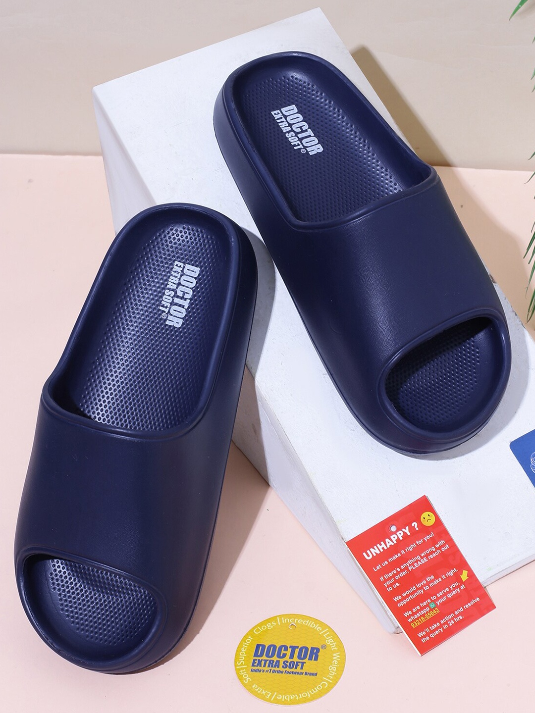 

DOCTOR EXTRA SOFT Women Croslite Sliders, Navy blue