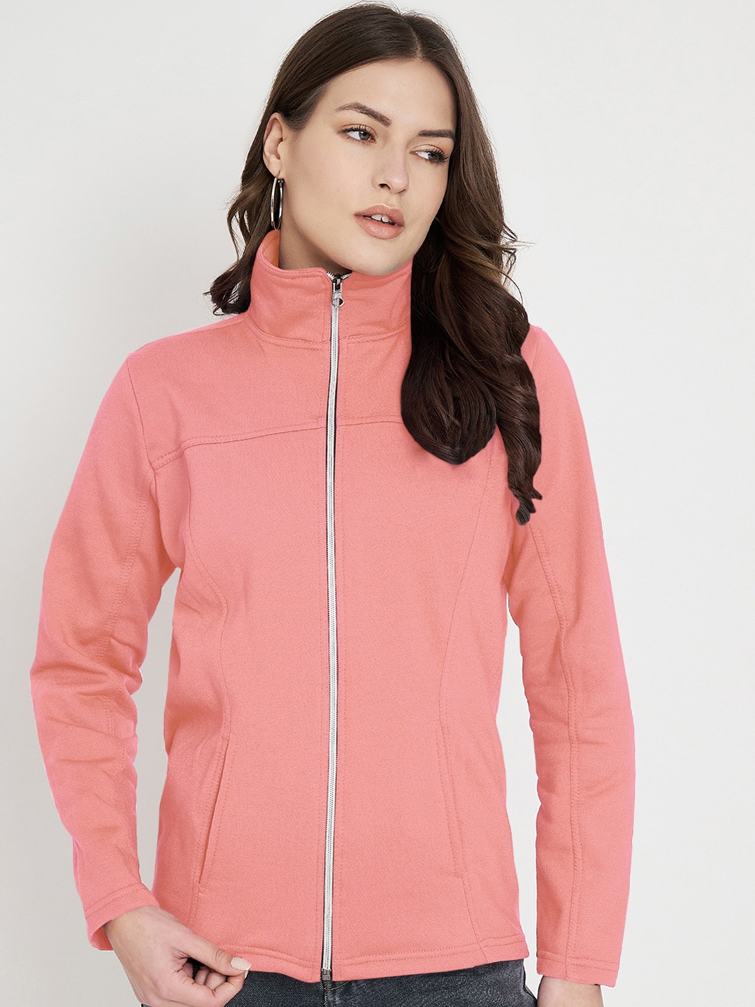 

BRINNS Mock Collar Long Sleeves Bomber Jacket, Pink