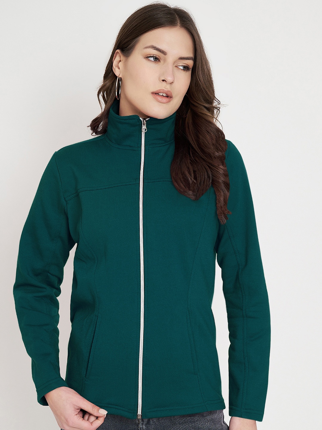 

BRINNS Mock Collar Tailored Jacket, Teal