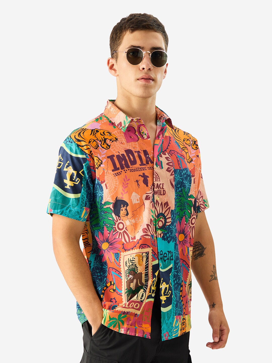 

The Souled Store Opaque Printed Cotton Casual Shirt, Multi