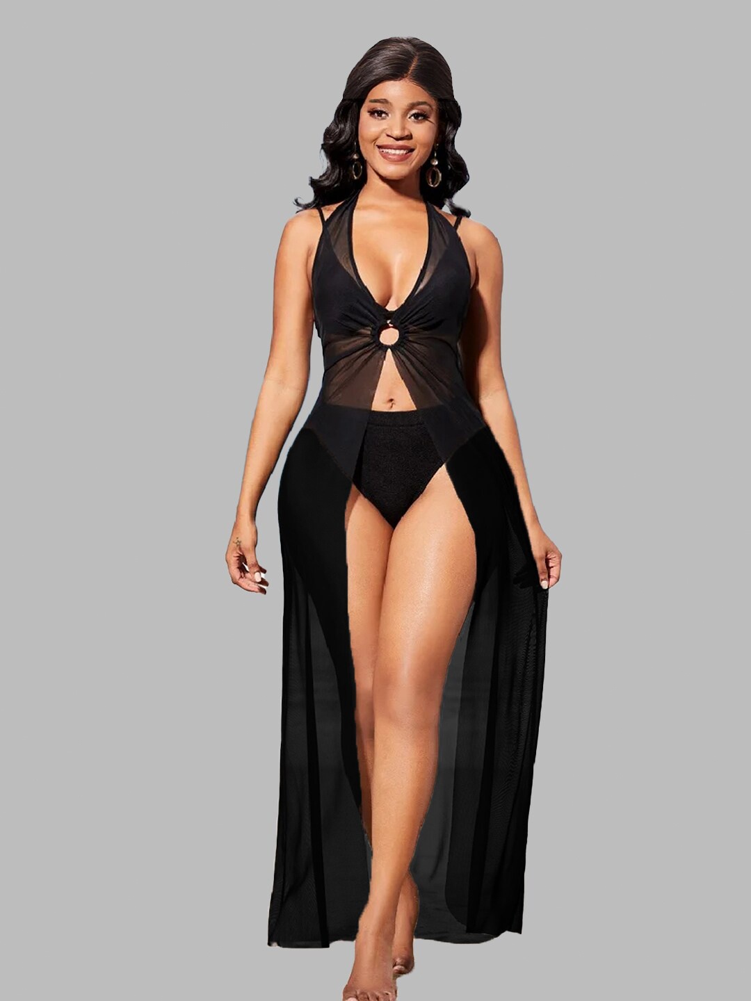 

FIMBUL Self Design Net Baby Doll, Black