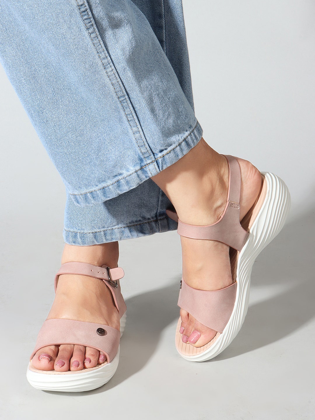 

Carlton London Textured Comfort Sandals, Peach